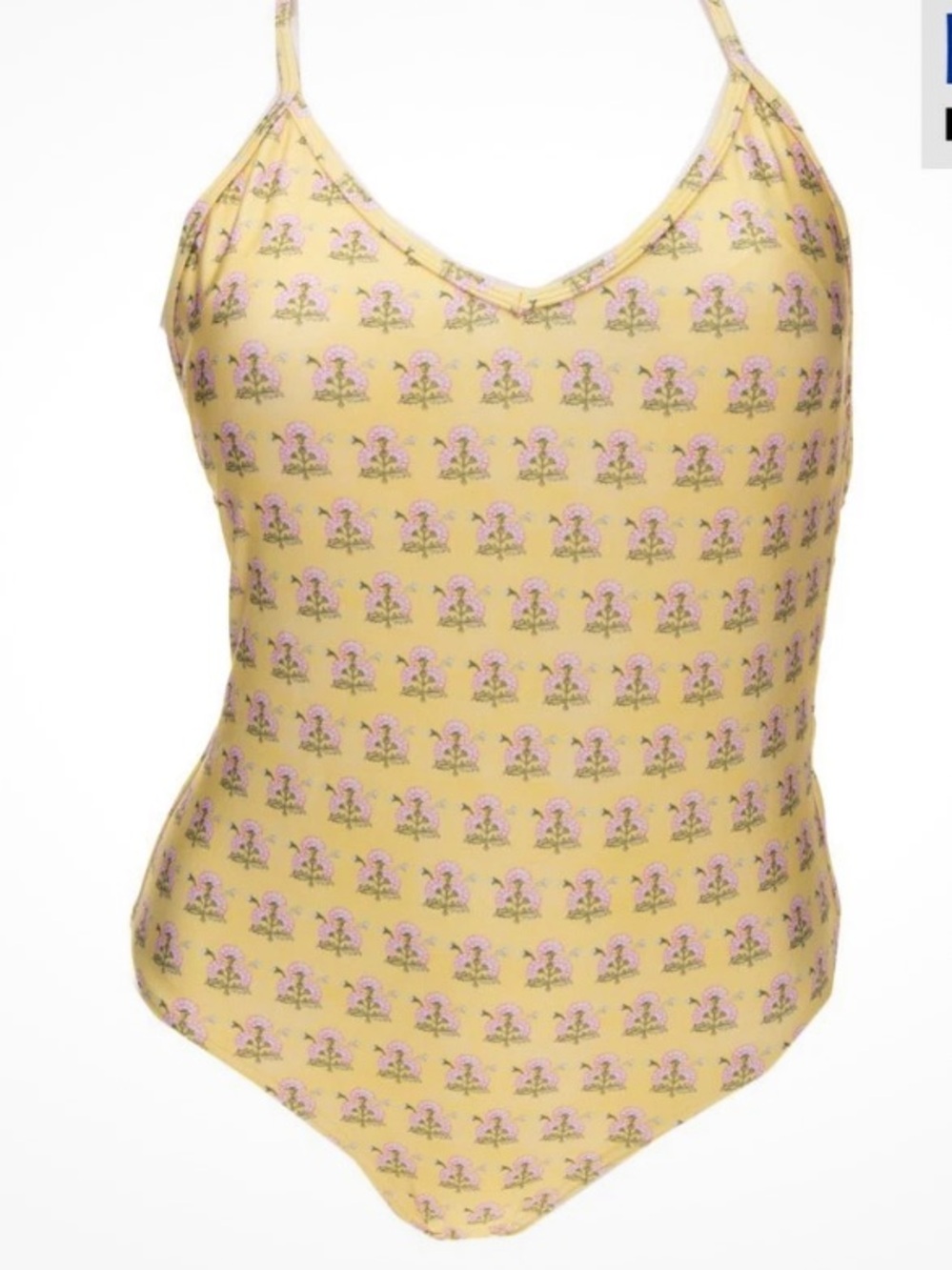 Pepper & Mayne Yellow Floral One-Piece Swimsuit Size M Padded